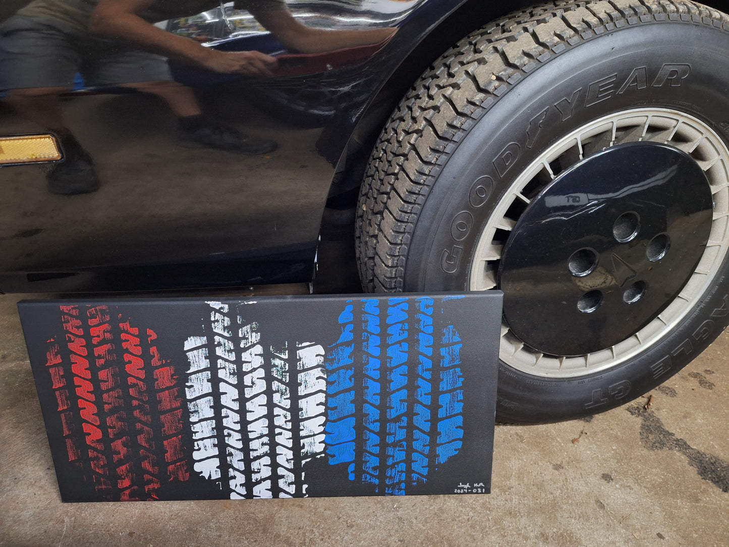 Peinture sur toile KITT Tire Tread 12"x24" (plusieurs choix disponibles)