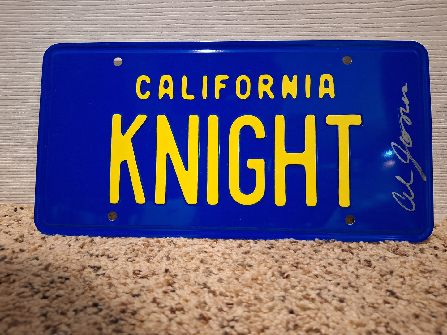 KNIGHT License Plate Signed by "Knight Rider" Stuntman Al Jones!