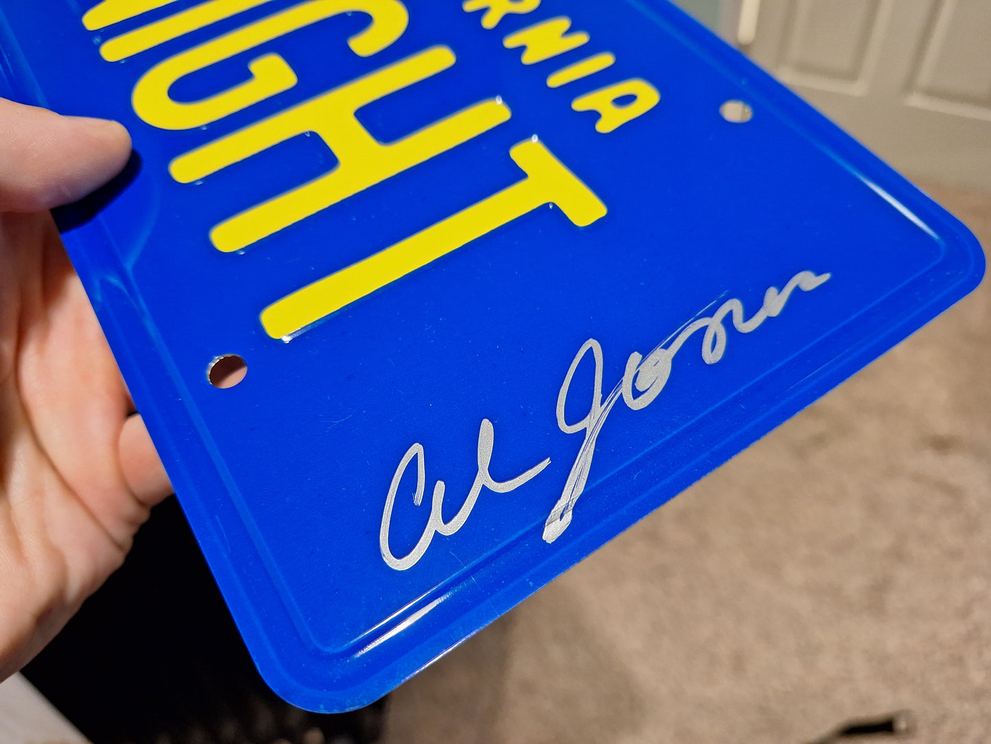 KNIGHT License Plate Signed by "Knight Rider" Stuntman Al Jones!