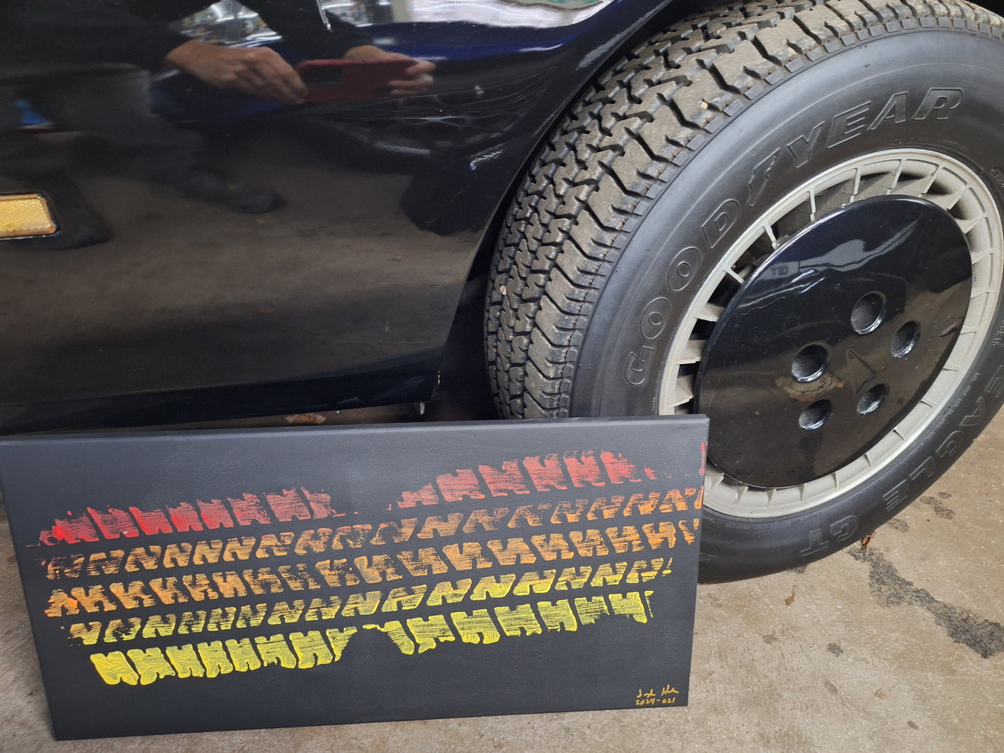 12"x24" KITT Tire Tread Painting on Canvas (Multiple Choices Available)