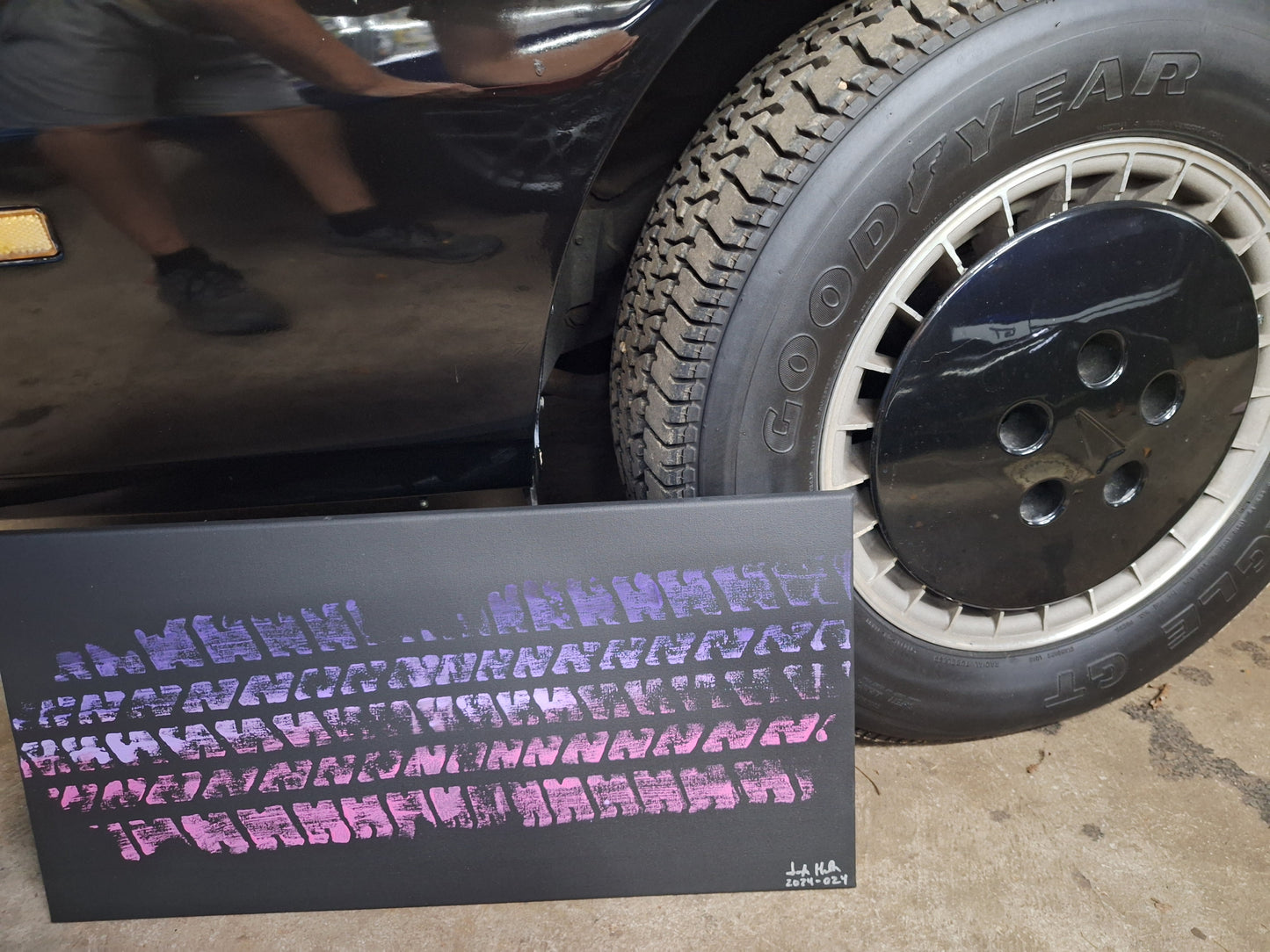 12"x24" KITT Tire Tread Painting on Canvas (Multiple Choices Available)