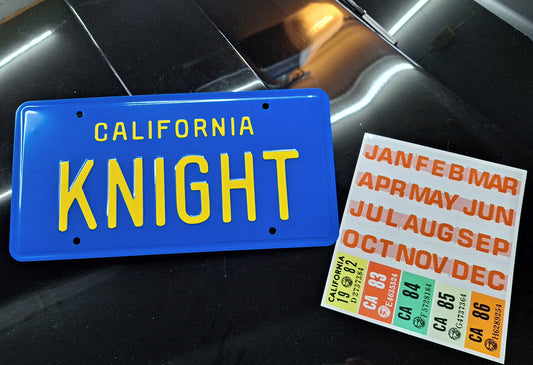 Screen Accurate KNIGHT License Plate w/Tags (Season 2/3 Variation)