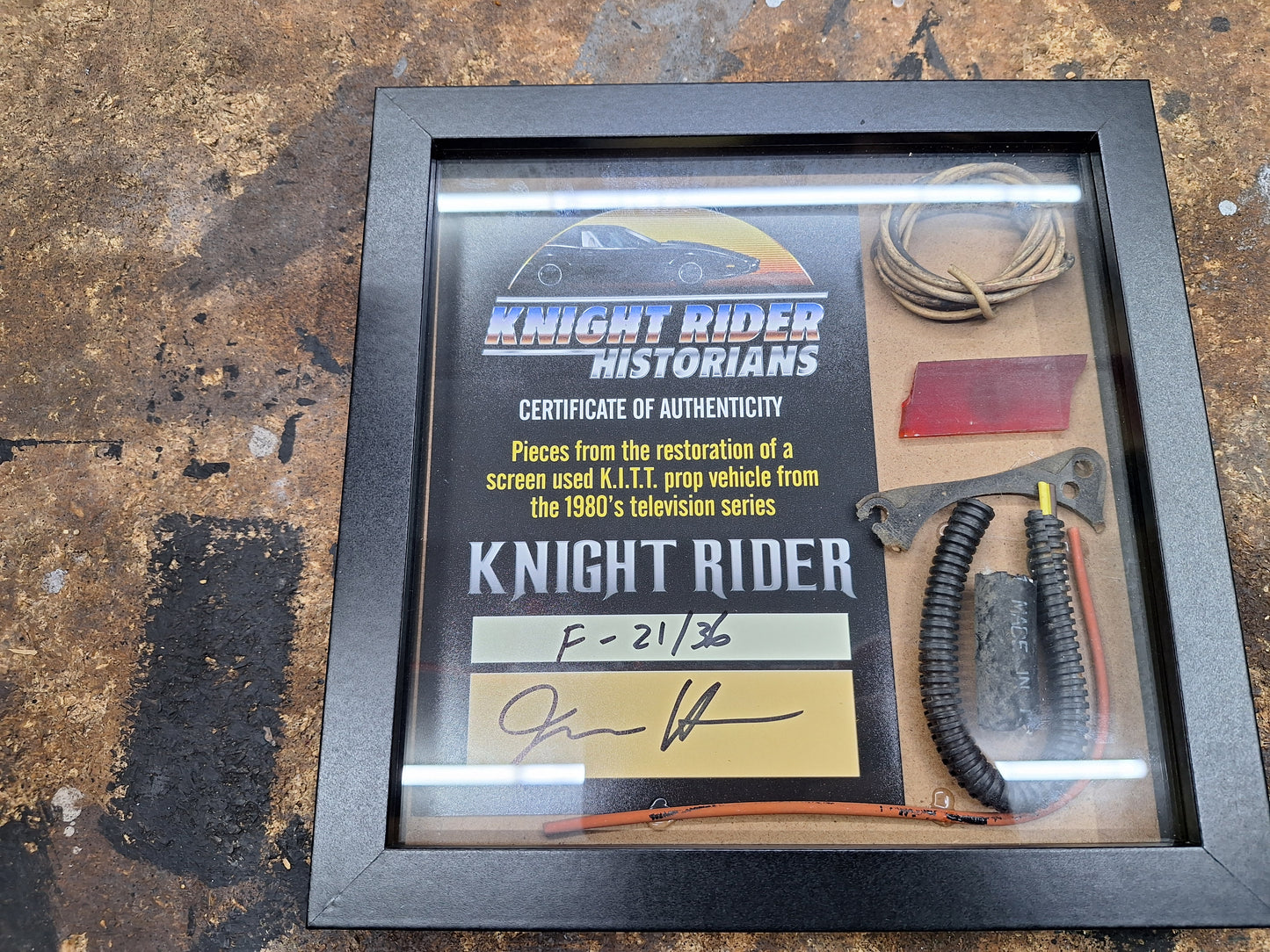 Screen Used K.I.T.T. Shadow Box