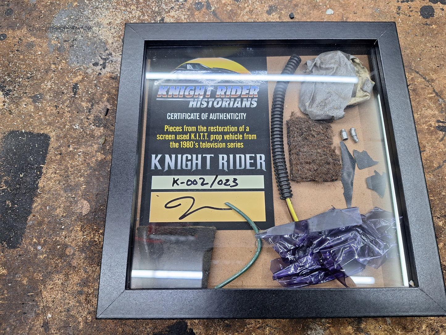 Screen Used K.I.T.T. Shadow Box